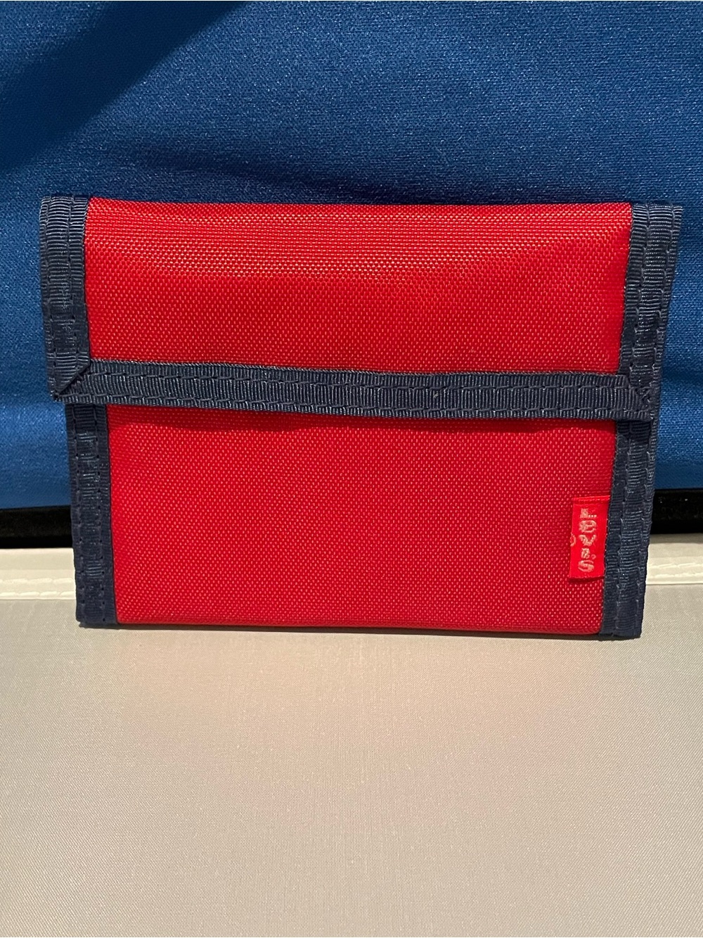 Levi's Red and Navy Tri-Fold Nylon Wallet